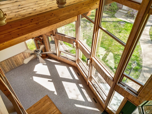 14427 Acorn Cove Trl, Battle Creek, MI 49017 - unfurnished sunroom featuring lofted ceiling