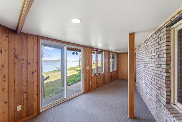 14427 Acorn Cove Trl, Battle Creek, MI 49017 - unfurnished sunroom with a water view