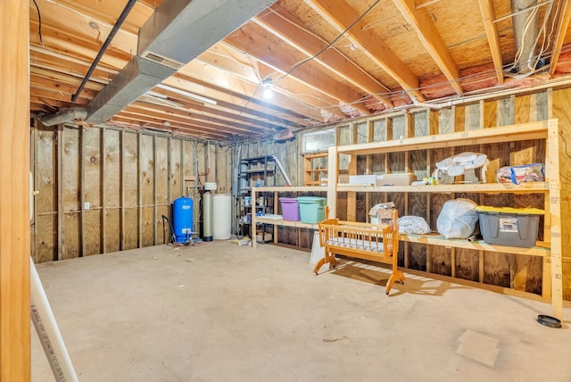 144 Westshore Dr, Jerome, MI 49249 - unfinished below grade area featuring a water pressure tank and a water softener