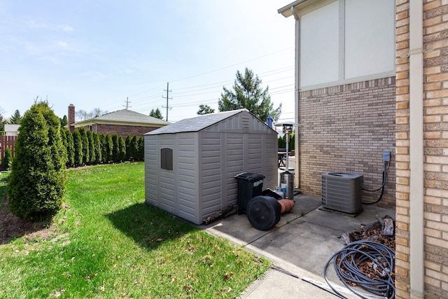 view of shed featuring central AC