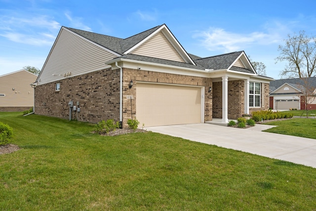 4051 Colfax Ct, Canton, MI 48188 - view of front of house featuring driveway, brick siding, and a front yard