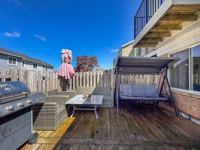 37475 Charter Oaks Blvd, Clinton Township, MI 48036 - deck featuring an outdoor living space and fence