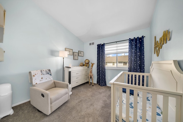 37475 Charter Oaks Blvd, Clinton Township, MI 48036 - bedroom with a nursery area, lofted ceiling, and carpet floors