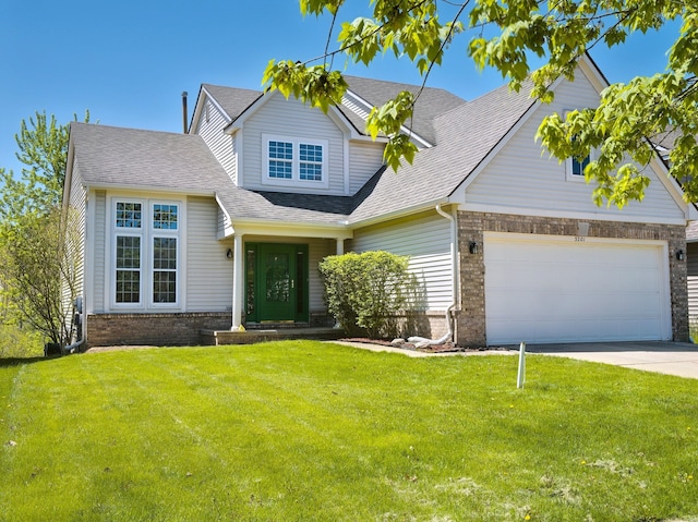 3201 Kilburn Park Cir, Ann Arbor, MI 48105 - traditional home featuring brick siding, an attached garage, a front lawn, and concrete driveway