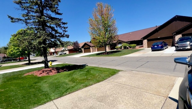 view of grassy yard with driveway