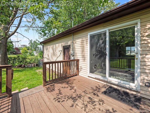 43667 Dequindre Rd, Troy, MI 48085 - wooden deck with a lawn
