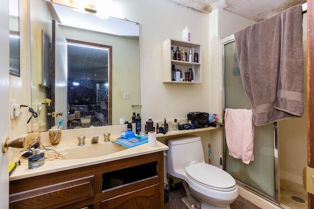 21964 Sunrise Blvd, Novi, MI 48375 - full bathroom with a stall shower, toilet, and vanity