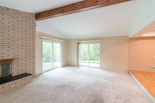 6279 Walker Ct, Troy, MI 48085 - unfurnished living room featuring carpet and a fireplace