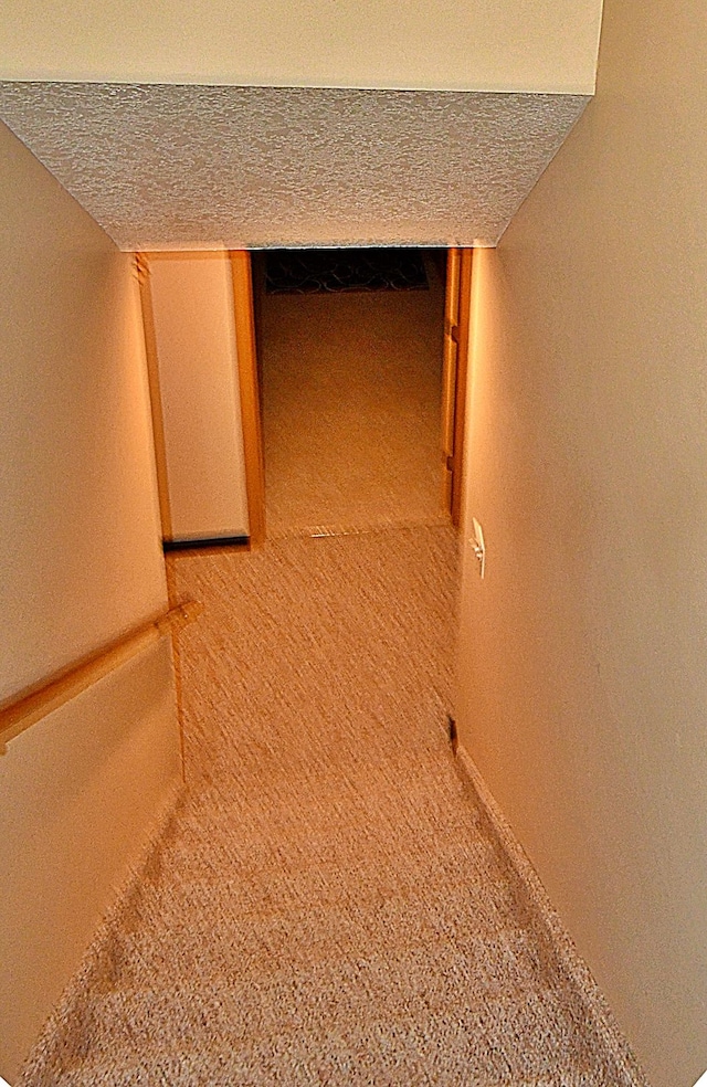 4930 Warrington Way, Gladwin, MI 48624 - corridor featuring light colored carpet and a textured ceiling