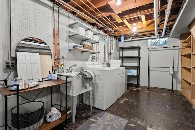 laundry area featuring washing machine and dryer