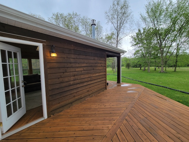 10726 Davisburg Rd, Davisburg, MI 48350 - wooden terrace with a lawn