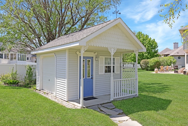 view of outbuilding featuring an outdoor structure
