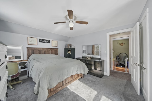 443 S Jackson St, Hanover, MI 49241 - bedroom featuring carpet flooring and ceiling fan