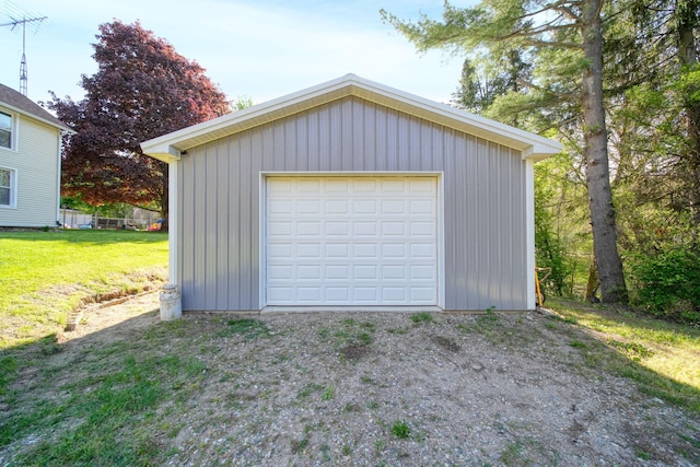 443 S Jackson St, Hanover, MI 49241 - detached garage featuring dirt driveway
