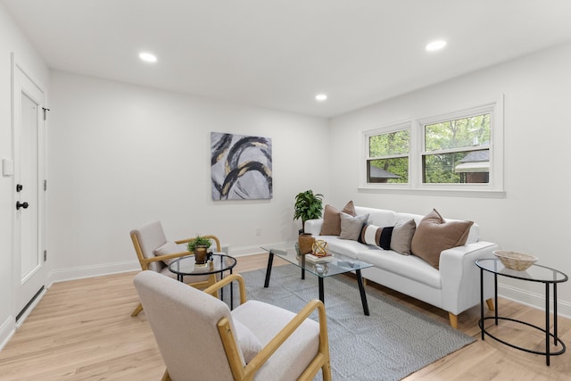 21984 Wildwood St, Dearborn, MI 48128 - living room with light wood-style flooring, baseboards, and recessed lighting