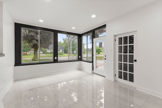21984 Wildwood St, Dearborn, MI 48128 - unfurnished room with marble tiled flooring, recessed lighting, and baseboards