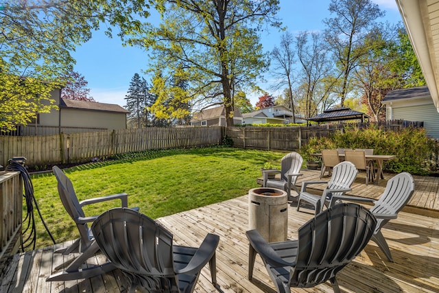 2015 Hazel Ave, Wixom, MI 48393 - wooden terrace featuring outdoor dining space