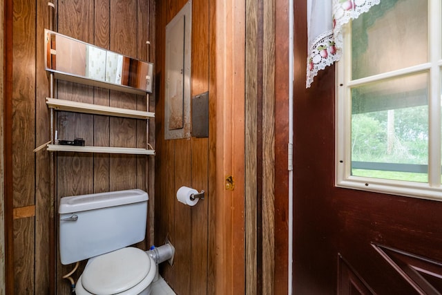 5575 Meadowbrook Rd, Eau Claire, MI 49111 - bathroom with toilet and wood walls