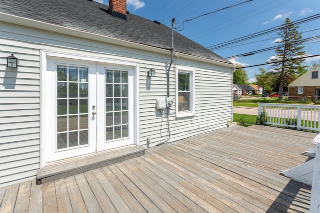 26613 W Hills Dr, Inkster, MI 48141 - wooden terrace with french doors