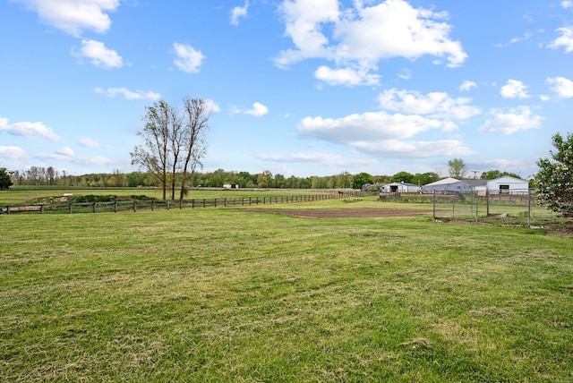 view of yard featuring a view of rural / pastoral area
