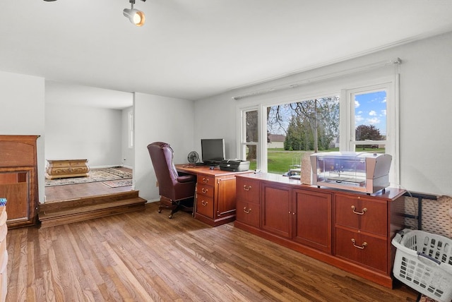 office with wood finished floors