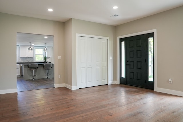 278 W Saint Clair St, Romeo, MI 48065 - entrance foyer featuring wood-type flooring, recessed lighting, and baseboards