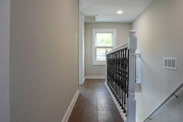 278 W Saint Clair St, Romeo, MI 48065 - staircase featuring wood-type flooring, baseboards, and recessed lighting
