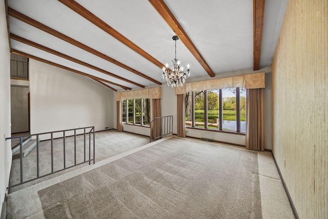 216 Wickenham Dr, Spring Arbor, MI 49283 - carpeted empty room with a chandelier