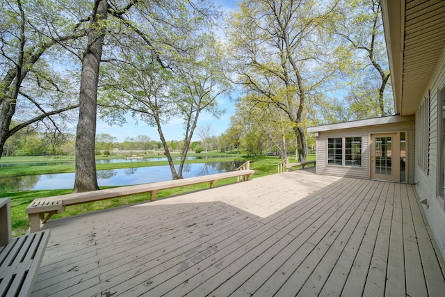 216 Wickenham Dr, Spring Arbor, MI 49283 - deck with a water view