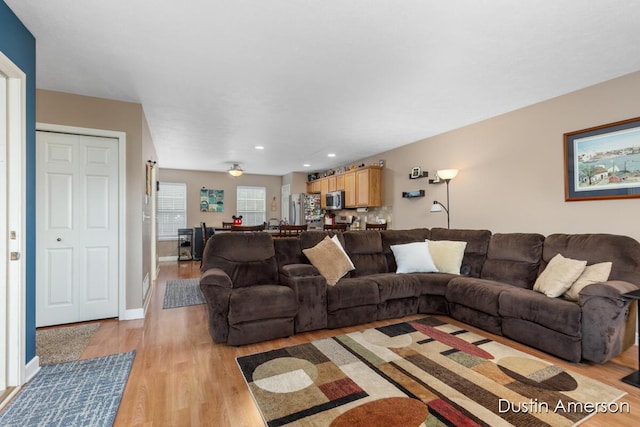 8485 E Center Park Dr SW Unit 18, Byron Center, MI 49315 - living room with light wood-style flooring, recessed lighting, and baseboards