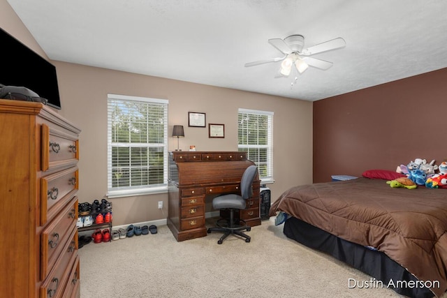 8485 E Center Park Dr SW Unit 18, Byron Center, MI 49315 - bedroom featuring carpet flooring, multiple windows, baseboards, and a ceiling fan