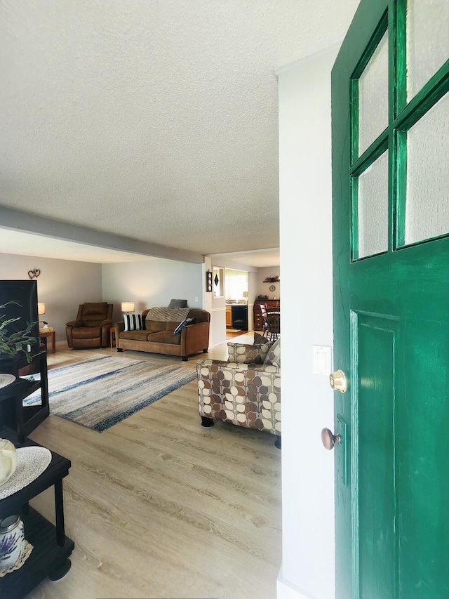 3034 Royalton Heights Rd, Saint Joseph, MI 49085 - entryway with wood finished floors and a textured ceiling