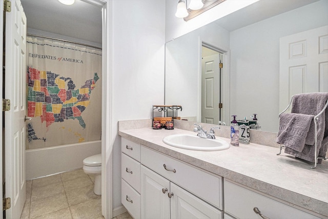 454 Breconshire Dr, Saline, MI 48176 - full bath featuring toilet, vanity, tile patterned flooring, and shower / tub combo