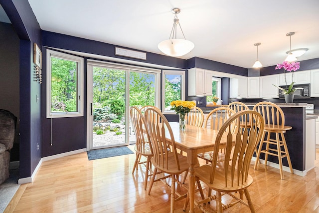 454 Breconshire Dr, Saline, MI 48176 - dining room featuring healthy amount of natural light, light wood-type flooring, and baseboards