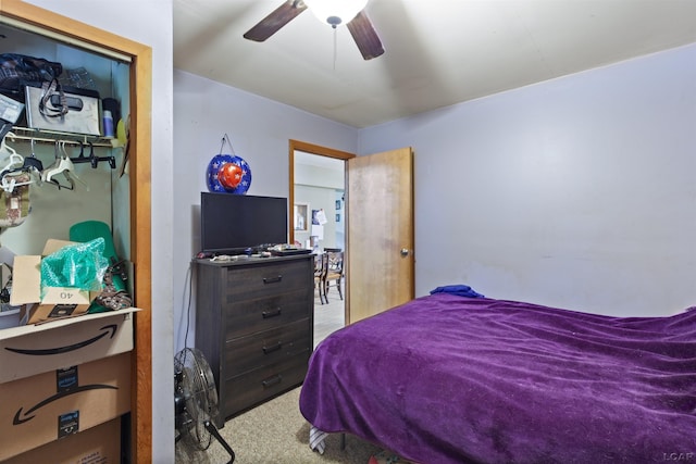 5309 Treat Hwy, Adrian, MI 49221 - carpeted bedroom featuring a ceiling fan