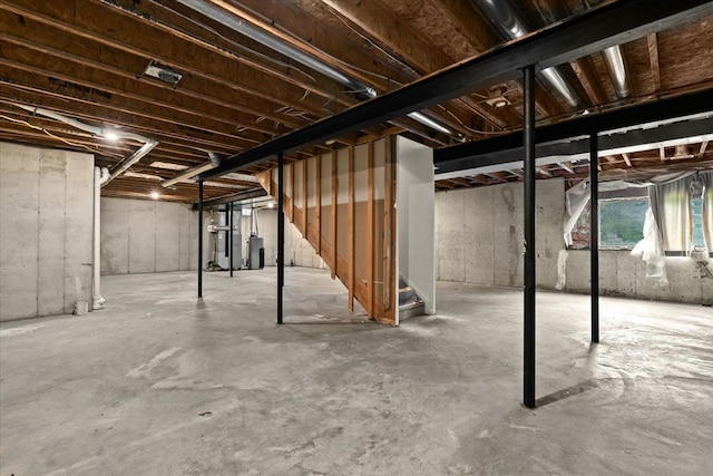 below grade area with stairs