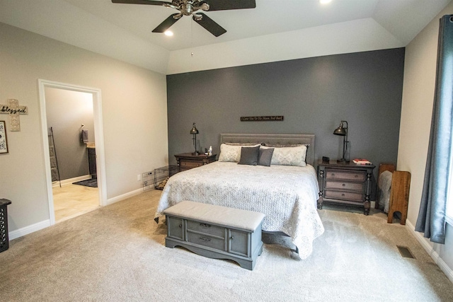 3817 Timber Green Ct, Howell, MI 48843 - bedroom featuring carpet floors, ceiling fan, baseboards, ensuite bathroom, and recessed lighting