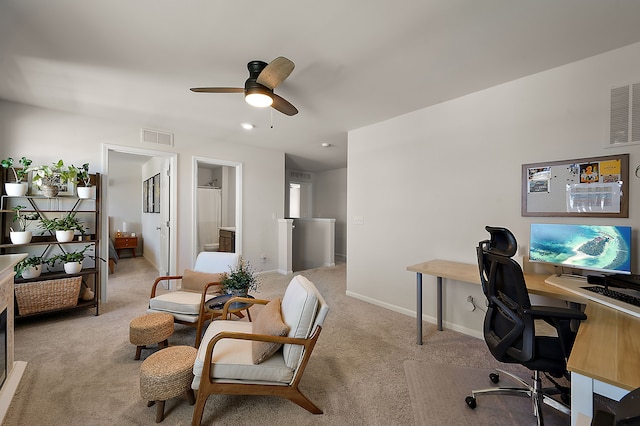 346 Quartz Way, White Lake, MI 48386 - office space with carpet floors, ceiling fan, and baseboards