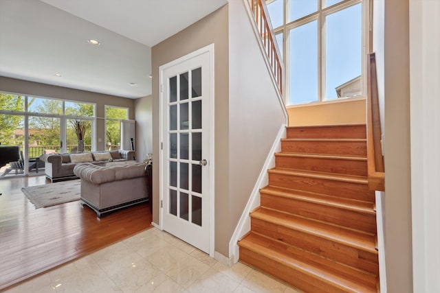 7039 Timberview Trl, West Bloomfield, MI 48322 - staircase featuring recessed lighting and baseboards