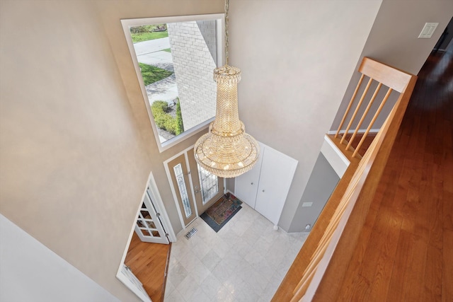 7039 Timberview Trl, West Bloomfield, MI 48322 - entrance foyer with a towering ceiling and stairway