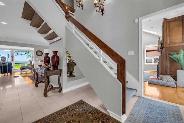 32630 Jefferson Ave, Saint Clair Shores, MI 48082 - staircase with tile patterned floors and baseboards