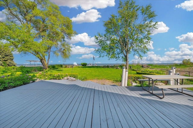 32630 Jefferson Ave, Saint Clair Shores, MI 48082 - wooden deck with a lawn