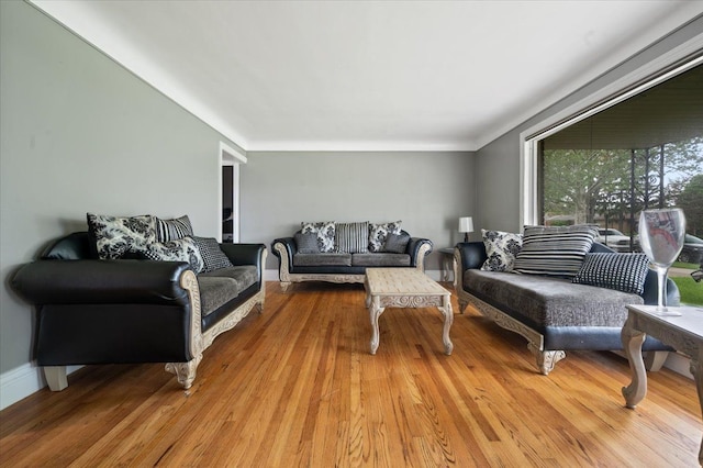 27607 Buckingham St, Livonia, MI 48154 - living area featuring light wood-style flooring and baseboards