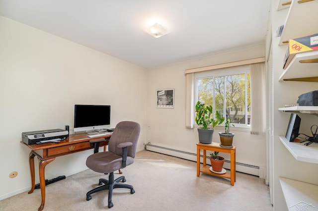 2303 Wilmington St, Midland, MI 48642 - office with carpet, a baseboard radiator, and baseboards