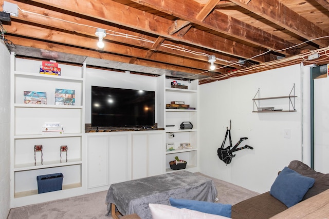 view of carpeted living area