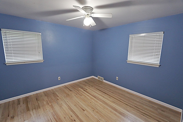 9963 Arnold, Redford, MI 48239 - spare room featuring ceiling fan, baseboards, and wood finished floors