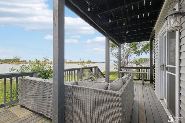 3131 Morin Point St, Erie, MI 48133 - deck with a water view and an outdoor living space