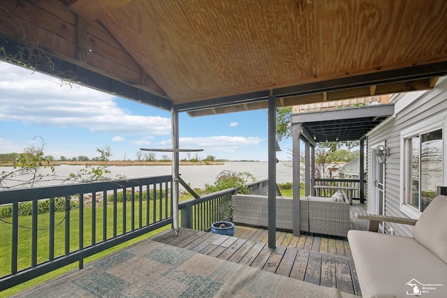 3131 Morin Point St, Erie, MI 48133 - wooden deck with a water view and a yard