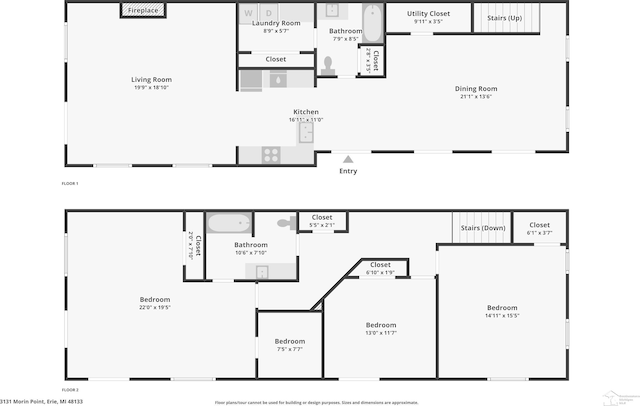3131 Morin Point St, Erie, MI 48133 - room layout