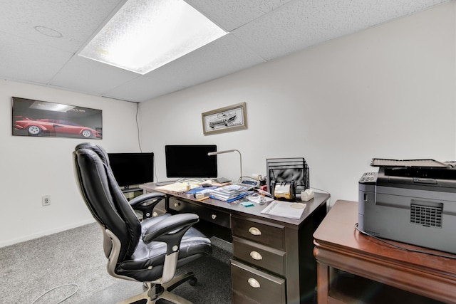 33945 Birchwood St, Westland, MI 48186 - carpeted home office with a drop ceiling and baseboards